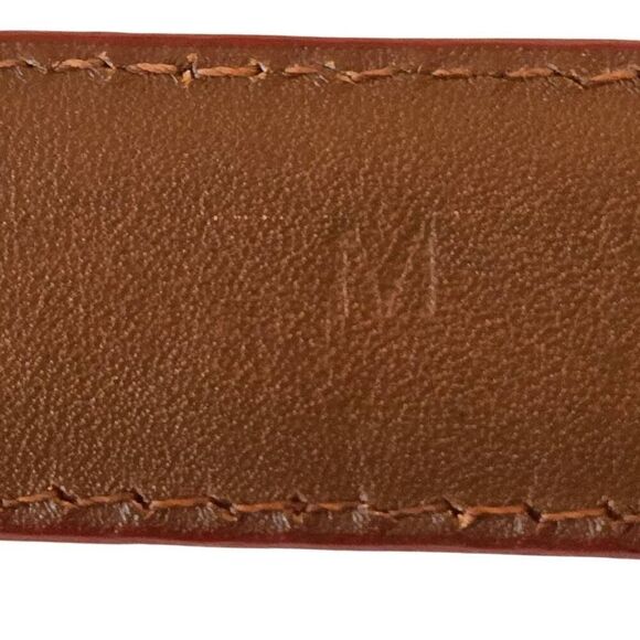 Crocodile Embossed Full Grain Red Leather Belt with Silvertone Buckle Medium - Picture 5 of 11